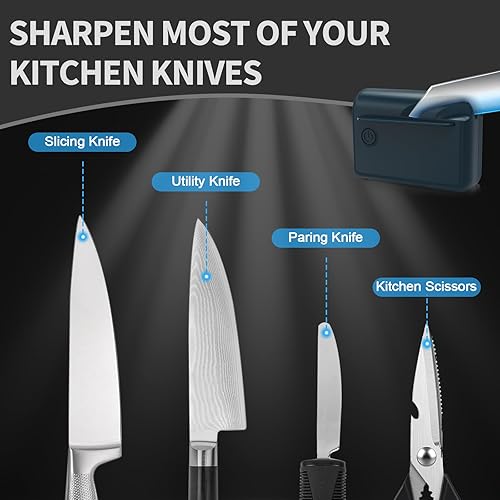 Miniatura 6 de Afilador de cuchillos, afilador de cuchillos eléctrico profesional para uso doméstico, te ayuda a afilar rápidamente cuchillos con cuchillas de