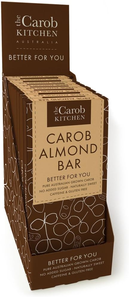 The Carob Kitchen Carob Almond Bar, 80 g, Pack of 12