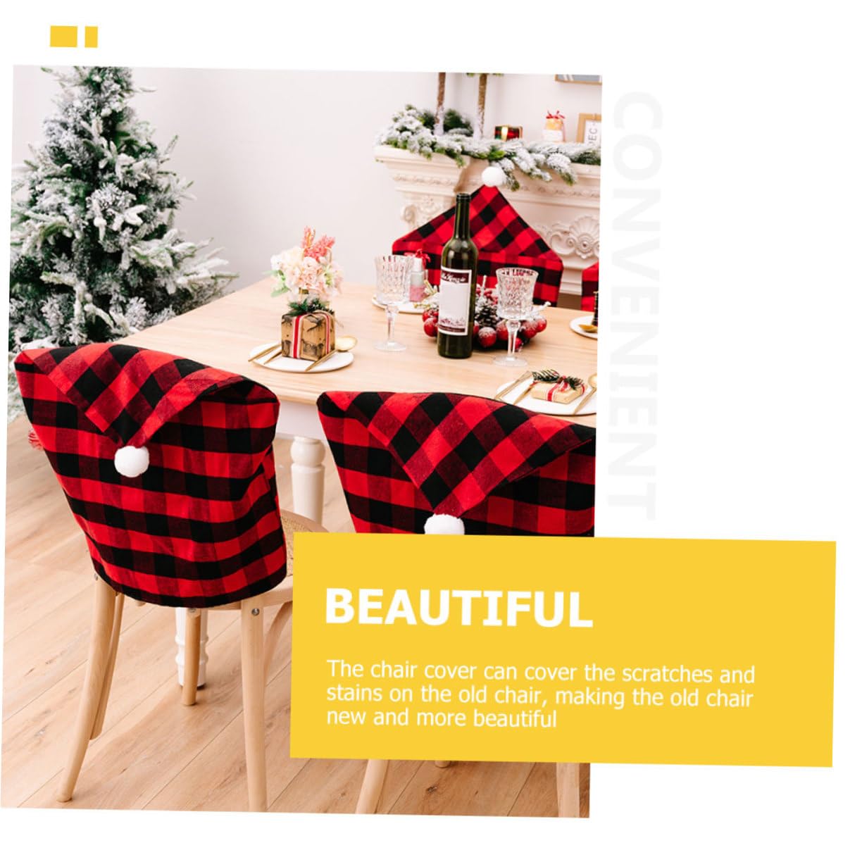 Cabilock 4 Pz Coprisedia Plaid Coprisedie Natalizie Coperture Natale Decorazioni a Nastro Ufficio Porta Decorazioni Decorative Per Cuscini Decorazione Arredamento Tessuto