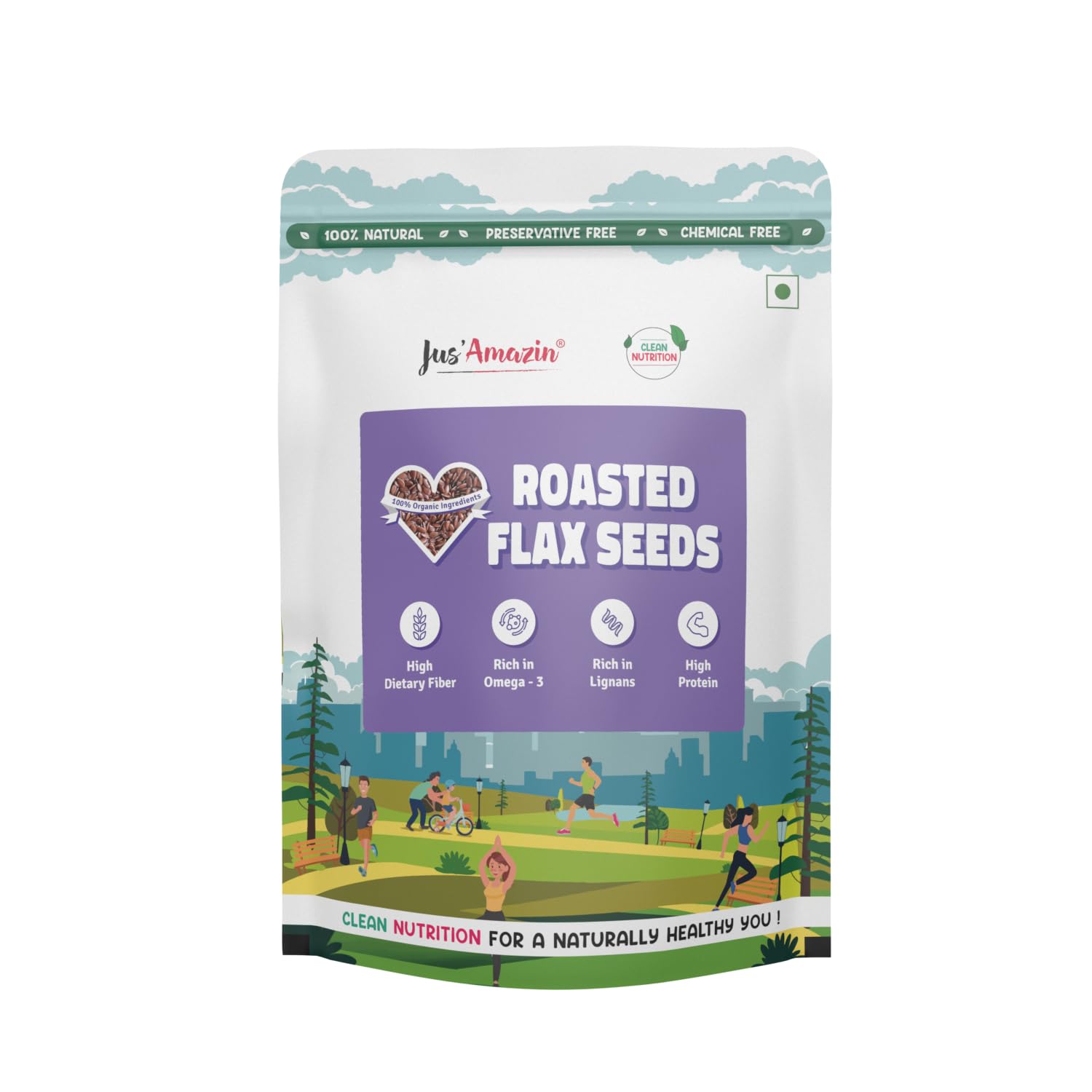 Jus Amazin Organic Roasted Flax Seeds (500 g) | Hi Fiber | Omega-3 | Heart Health | Weight Loss | Cholesterol Management | Hi Protein | 100% Natural | Clean Nutrition (B09GVZ6F5X) Amazon Price History, Amazon Price Tracker