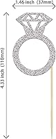 Vista 9 de 24Pcs Gold Glitter Diamond Ring Donut Toppers Cupcake Picks Wedding Cake Decorations for Bridal Shower Wedding Engagement Party Decorations