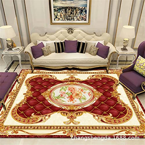 RUGMYW schreibtischstuhl unterlage Geschmacklos Europäischer Druck Rot Teppich Bad 80X160cm Cover