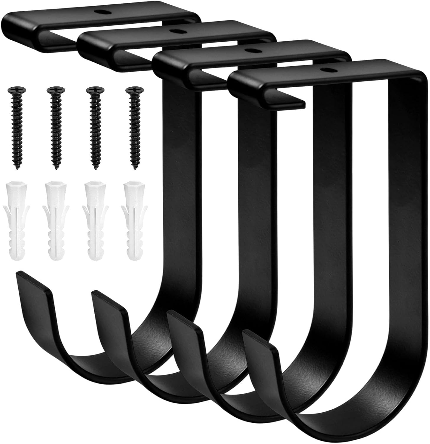 SPEEDWOX Heavy Duty Hanging Garage Storage Hooks for Ceiling Mount Wall Shelves and Bike Suspension - 4 Pack Add on Accessory Flat Bike Hooks for