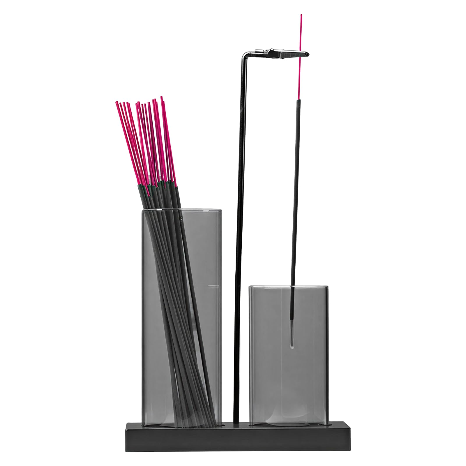 Black Incense Burner and Incense Holder for Incense Sticks and Incense Cones, 8 Shaped Durable Incense Sticks Holder for Home, Office, and Meditation Accessories