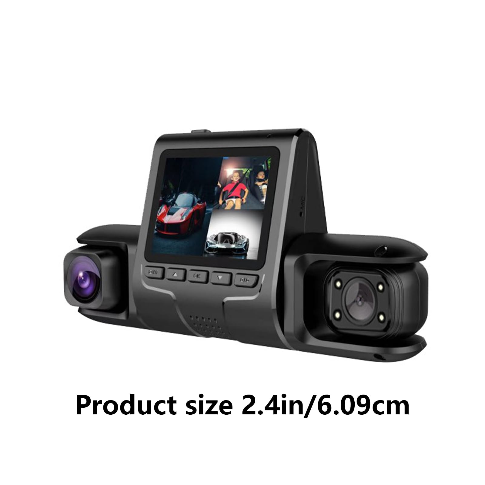 Caméra vidéo de voiture à 2/3 objectifs avec vision multiple avec vidéo nocturne 1080p sans couture pour conducteur de véhicule triple caméra