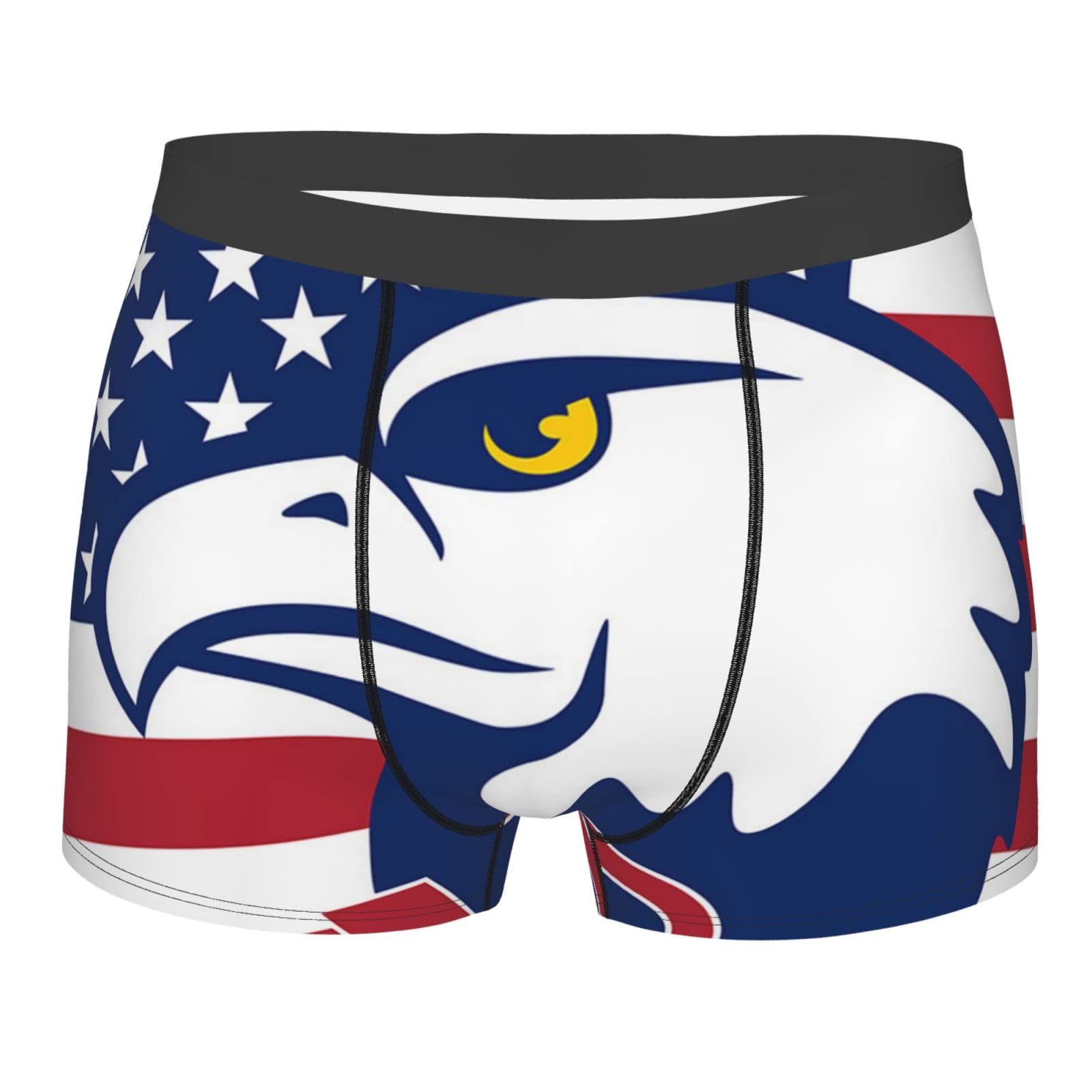 Flag of the Usa and Eagle Men's Underwear Breathable Boxer Briefs Stretch Trunks