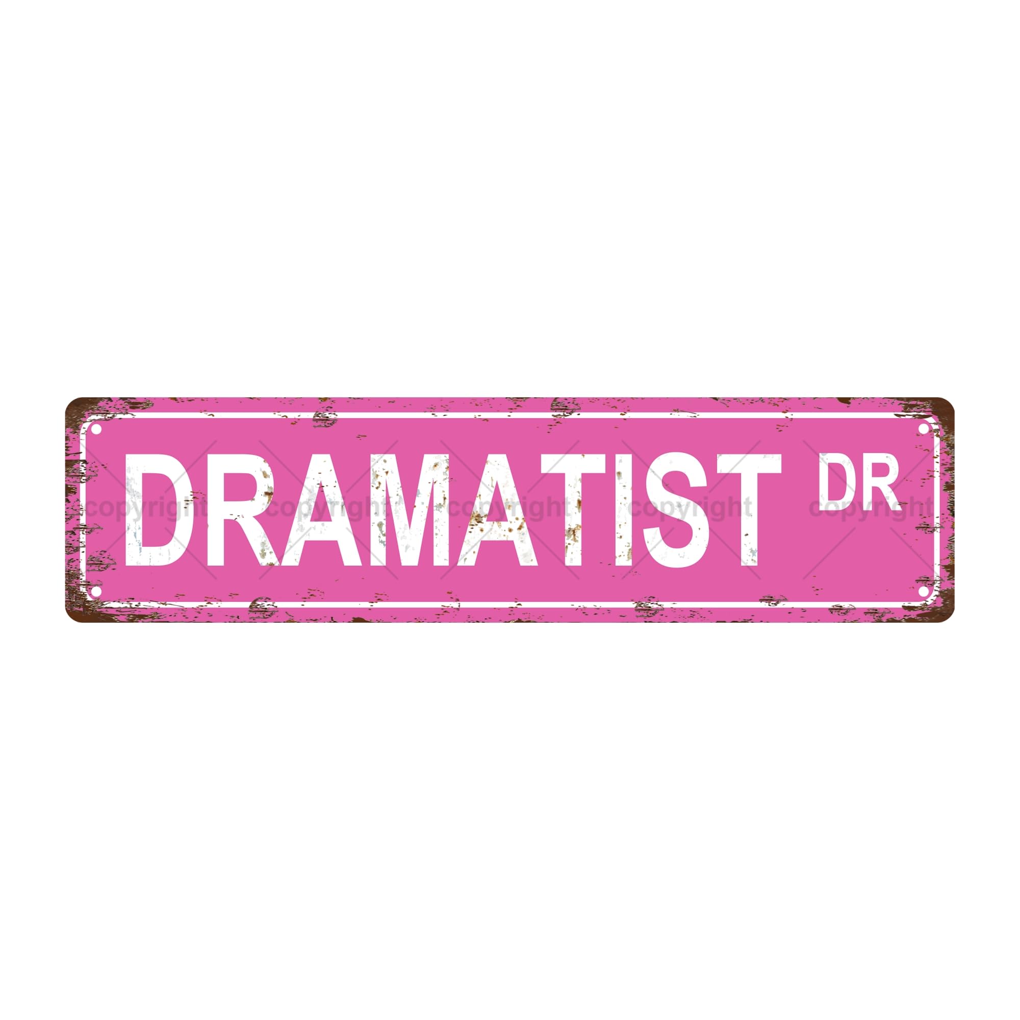 Dramatist DR Occupation Metal Tin Street Sign Bar Cafe Garage Cave Home Room Wall Bathroom Farmhouse Garden Porch Patio Decor,4x16 Inch