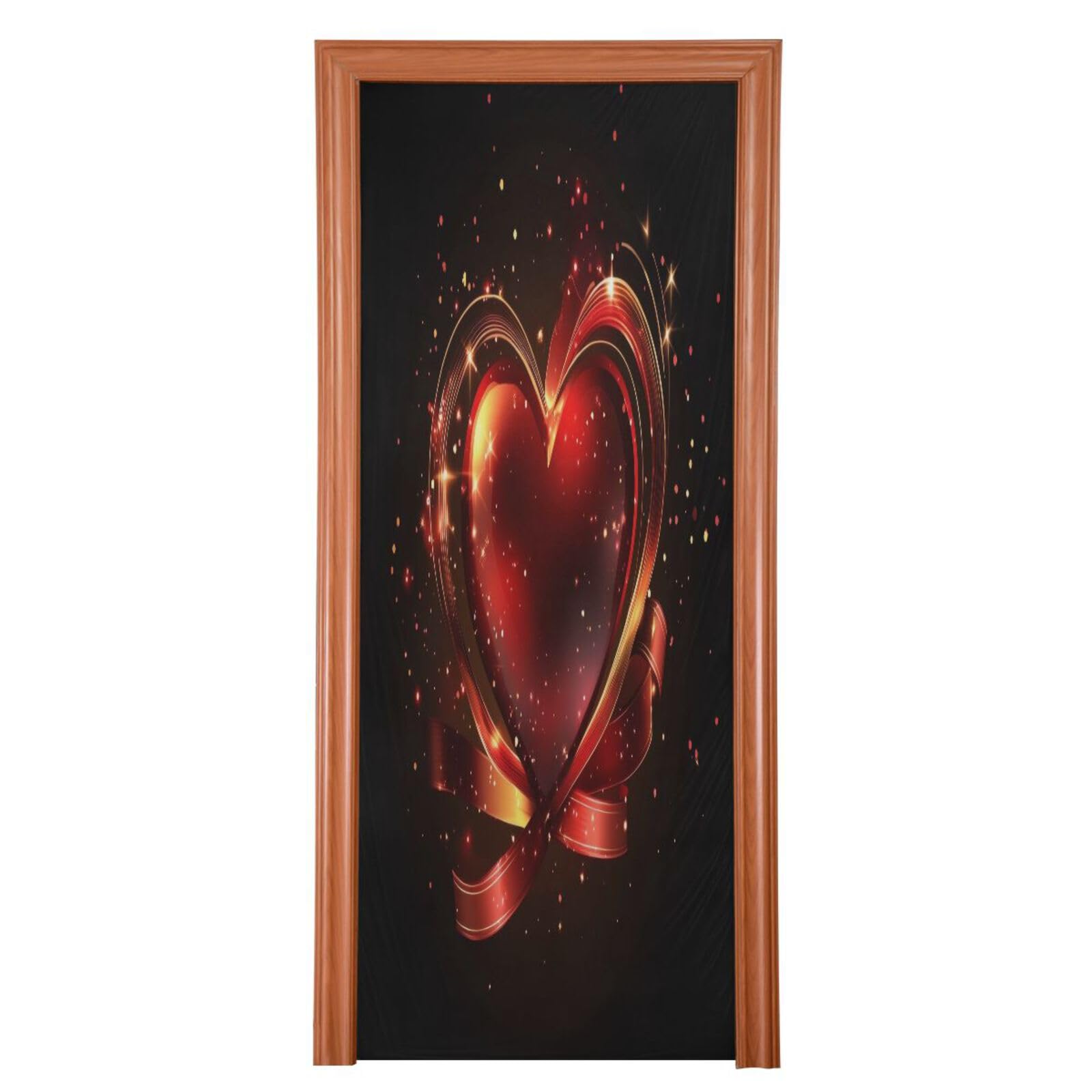 FLildon Love Pattern Valentine's Day Door Cover Decoration, Party Accessory Porch Decor for Festive Ornament Room Door Covers 32 x 79 Inch