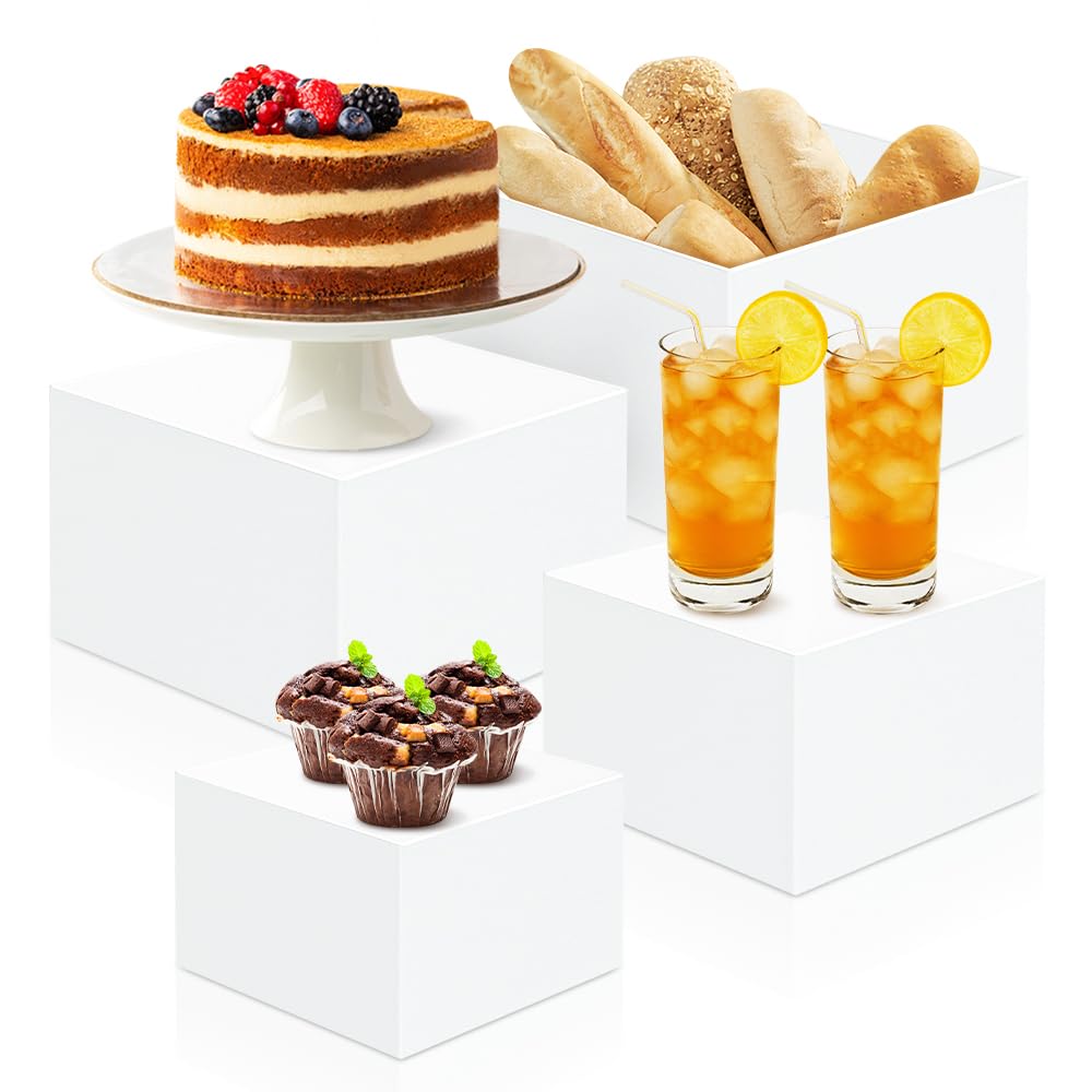 Display Risers 4-Piece Acrylic Buffet Riser Set - Stackable Food ...