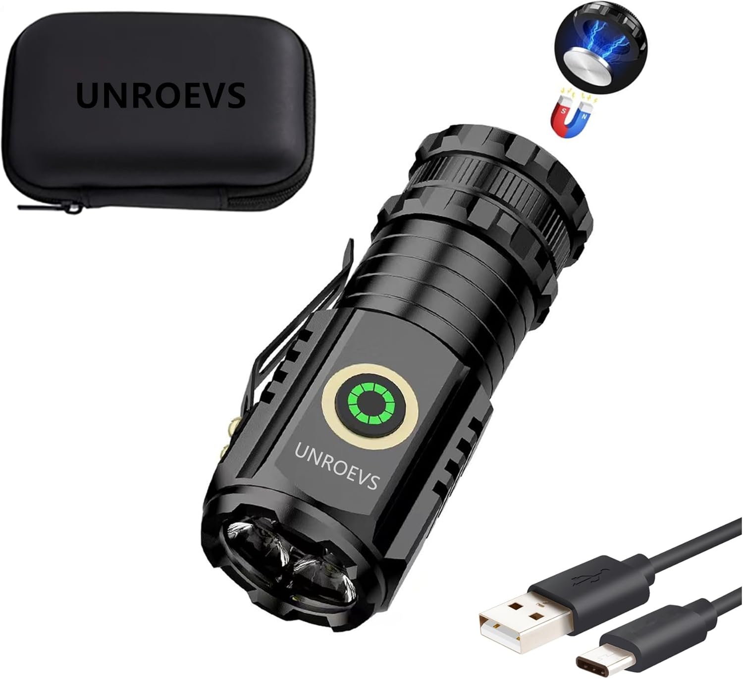 Product image of Mini Flashlight 2550 Lumens Rechargeable USB C Charging, Small Flashlights High Lumens 5 Modes, Pocket Light with Clip, Magnetic Flash Light for EDC,Camping, Hiking,Emergency
