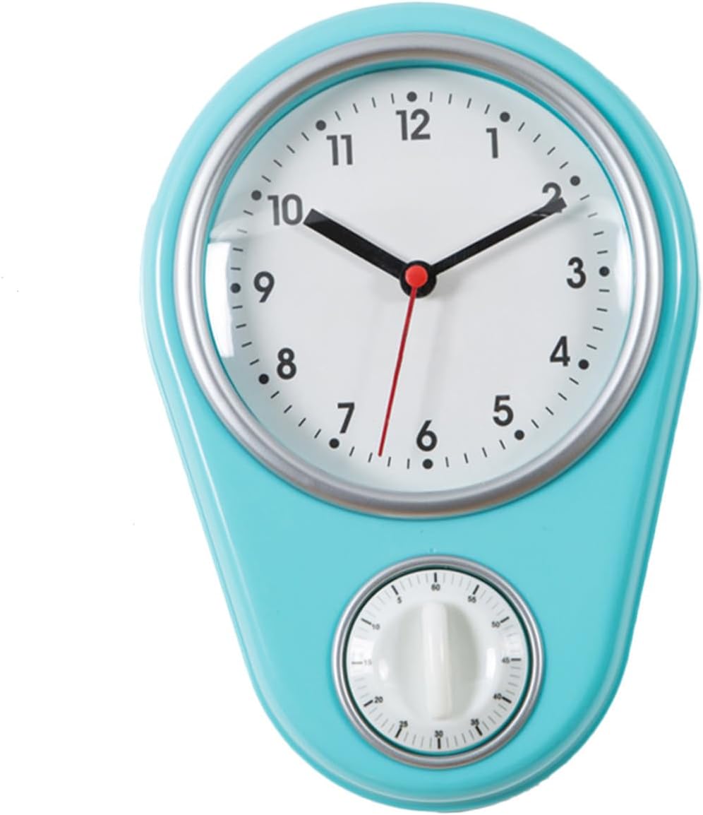 Cabilock Creative Kitchen Timer Wall Clock Household Mechanical Timer for Kitchen Easy Wall Hanging Battery Multifunctional Home Decor