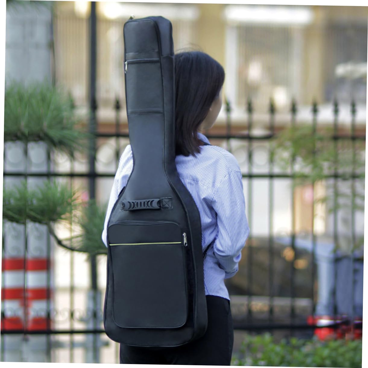 Toddmomy Guitar Bag Storage Compartment Oxford Fabric Guitar Carrying Case Double-strap Backpack