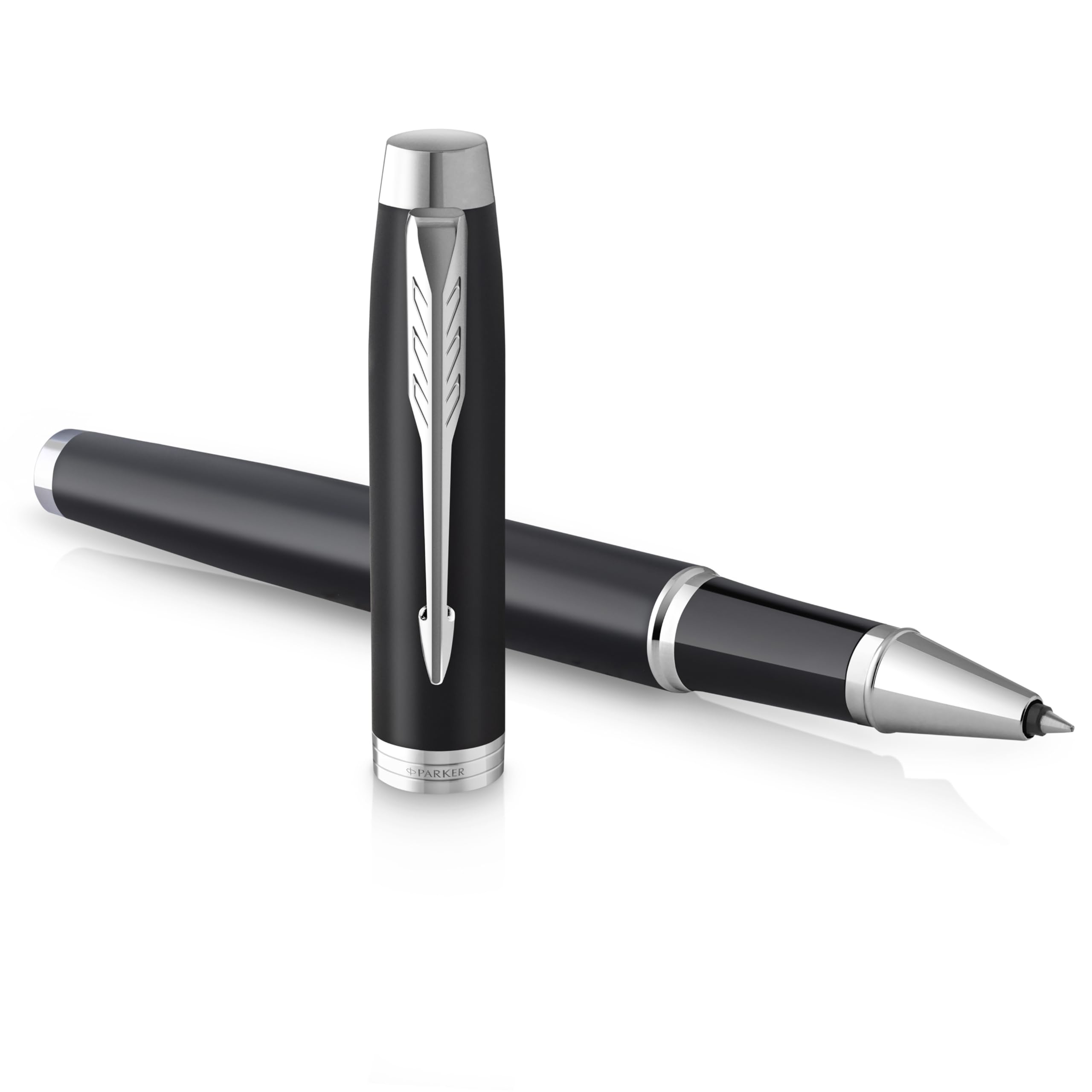 PARKER IM Penna Roller | Nero Opaco con Puntale Cromato | punta fine con inchiostro nero | confezione regalo