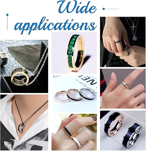 Miniatura 7 de UNICRAFTALE 20 anillos de núcleo en blanco de 5 colores, tamaño 6  7, anillo de dedo ranurado de acero inoxidable para incrustaciones, anillos