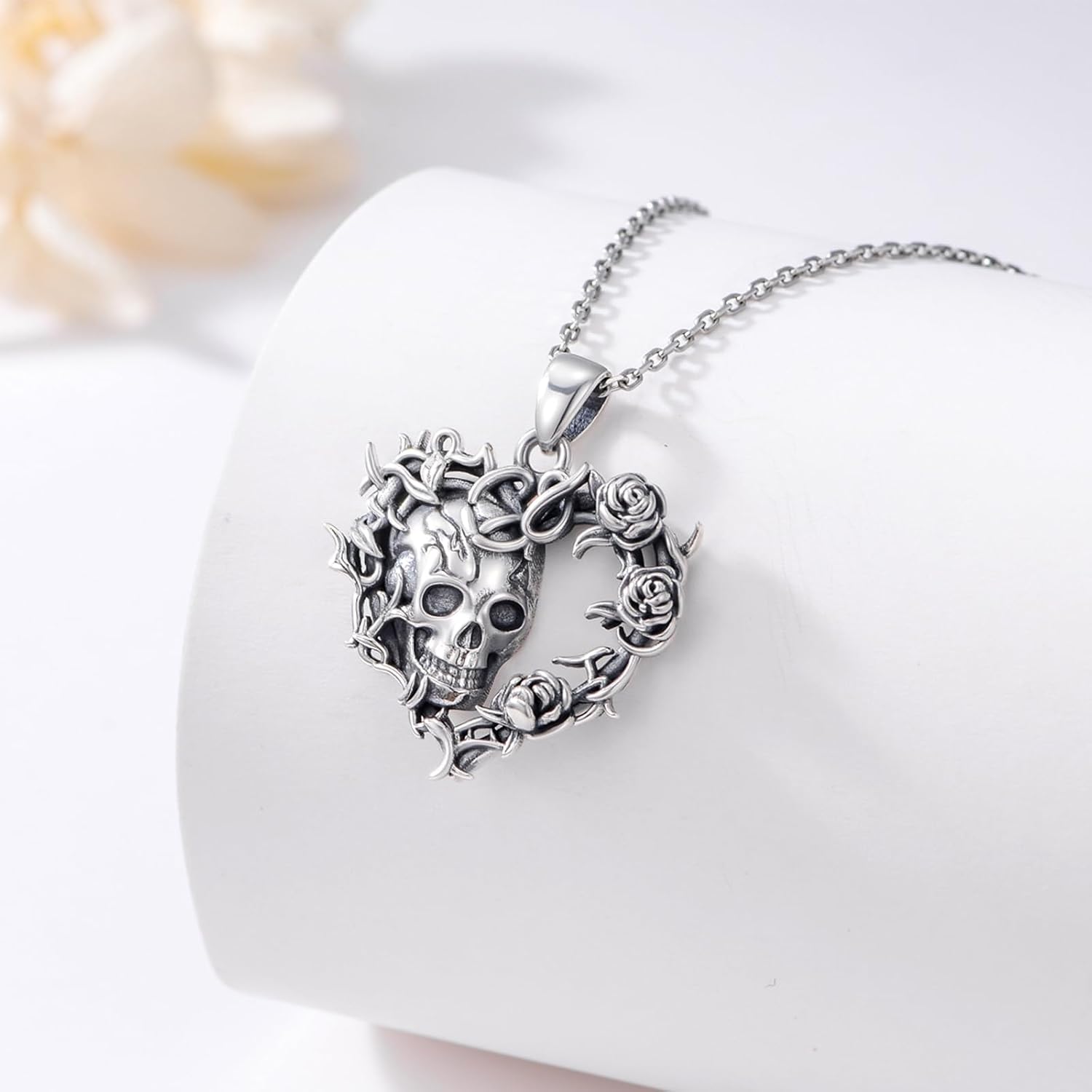 Sterling Silver Halloween Necklace Gothic Jewelry Gifts for Women Men