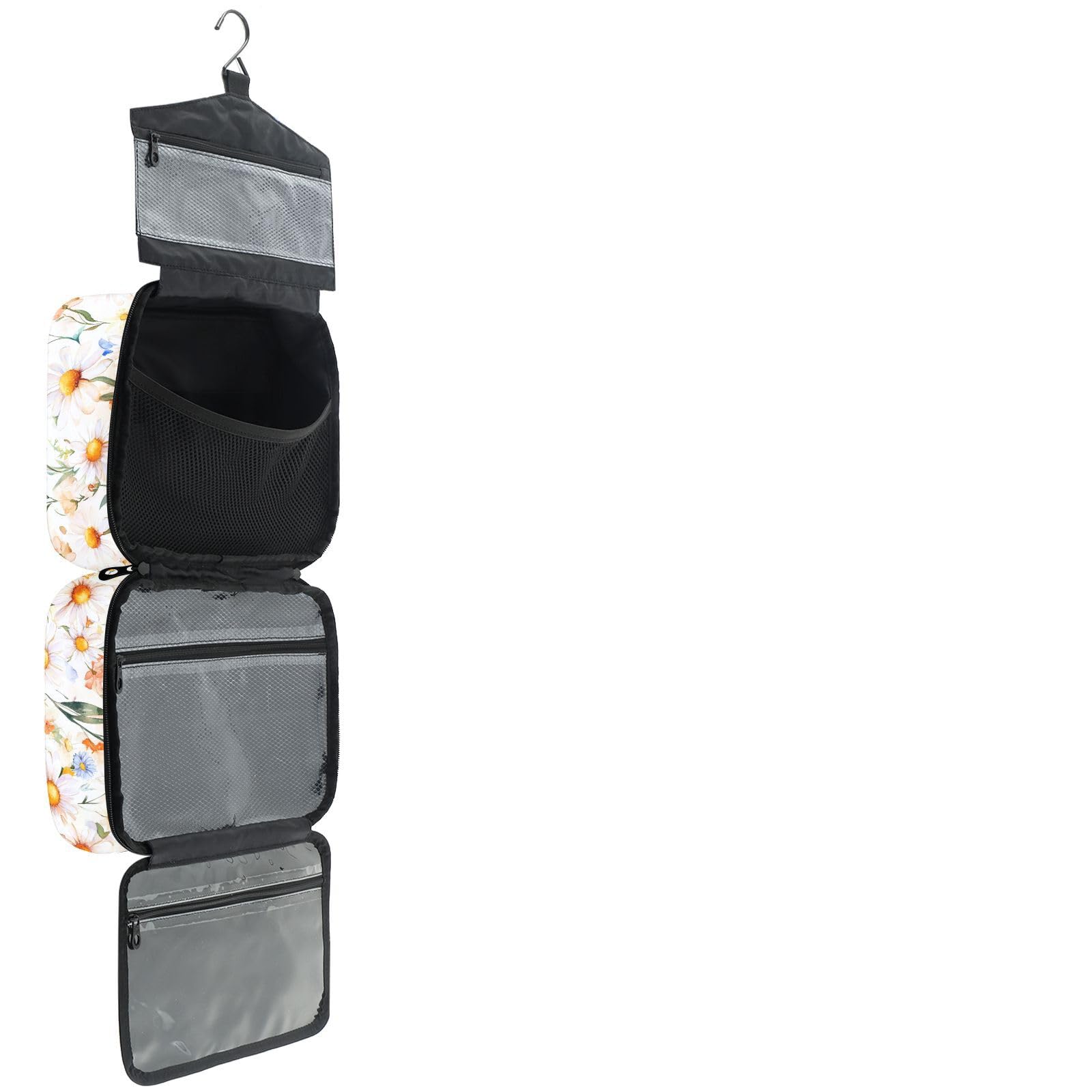 YNNALE Sewing Supply Organizer Bag, Watercolor Daisy Flower Butterfly Portable Sewing Bags with Pockets&Hanger, Sewing Storage Box Case for Sew Supplies/Kit/Tools/Accessories (BAG ONLY)