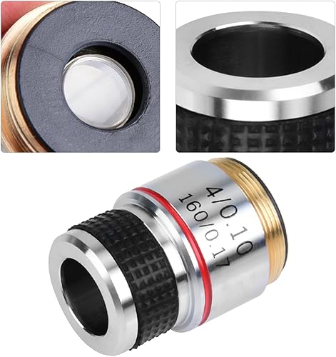 Miniatura 9 de Oumefar Distancia conjugada 160 0,17 de la lente 185 de los objetivos acromáticos del plan estándar del microscopio compuesto 4X con el cuerpo del