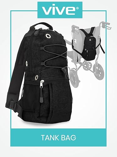 Miniatura 9 de Vive Bolsa de soporte para tanque de oxígeno, mochila cilíndrica portátil para silla de ruedas y andador, bolsa de accesorios de transporte
