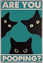 Are You Pooping Targhetta in Metallo,20x30 cm Gatto Divertente Targhe in Metallo Vintage,Poster Bagno Metallica,Quadro Gatto Decorativo,Divertente Segnaletica Retrò per Bagno,Toilette,Casa,Bar o Pub