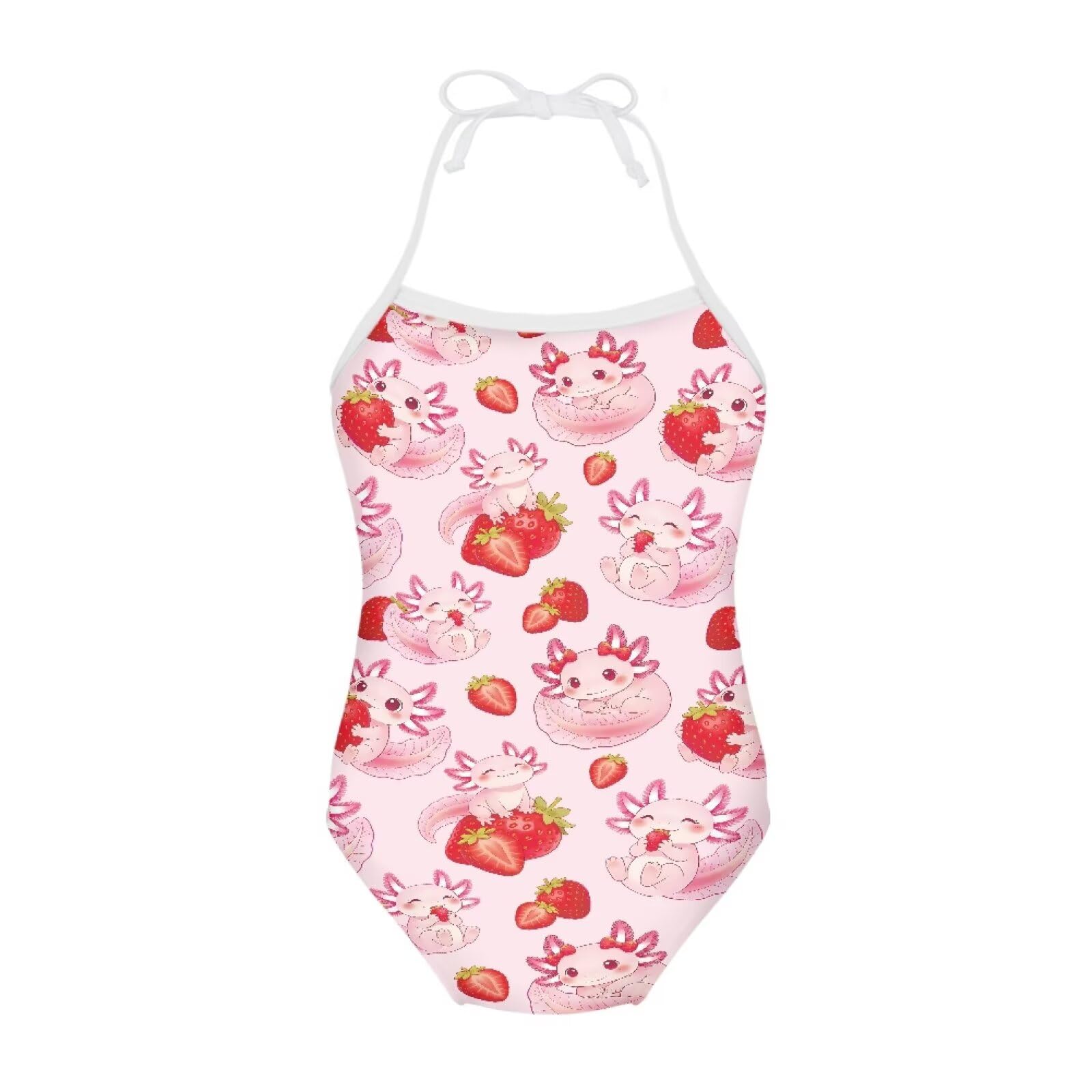 Girls One Piece Swimsuit Beach Bathing Suit Toddler Floral Halter Straps Swimwear for 1-10 Years
