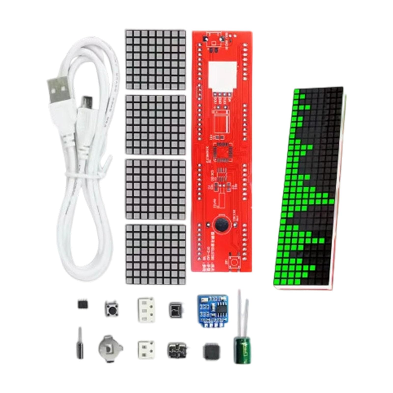 HDOYTXXM Multifunctional Dot Matrixes Clock Electronic Assembly Kits with Music Responsive Spectrum Lighting Effects Rhythm Syncs Led Light
