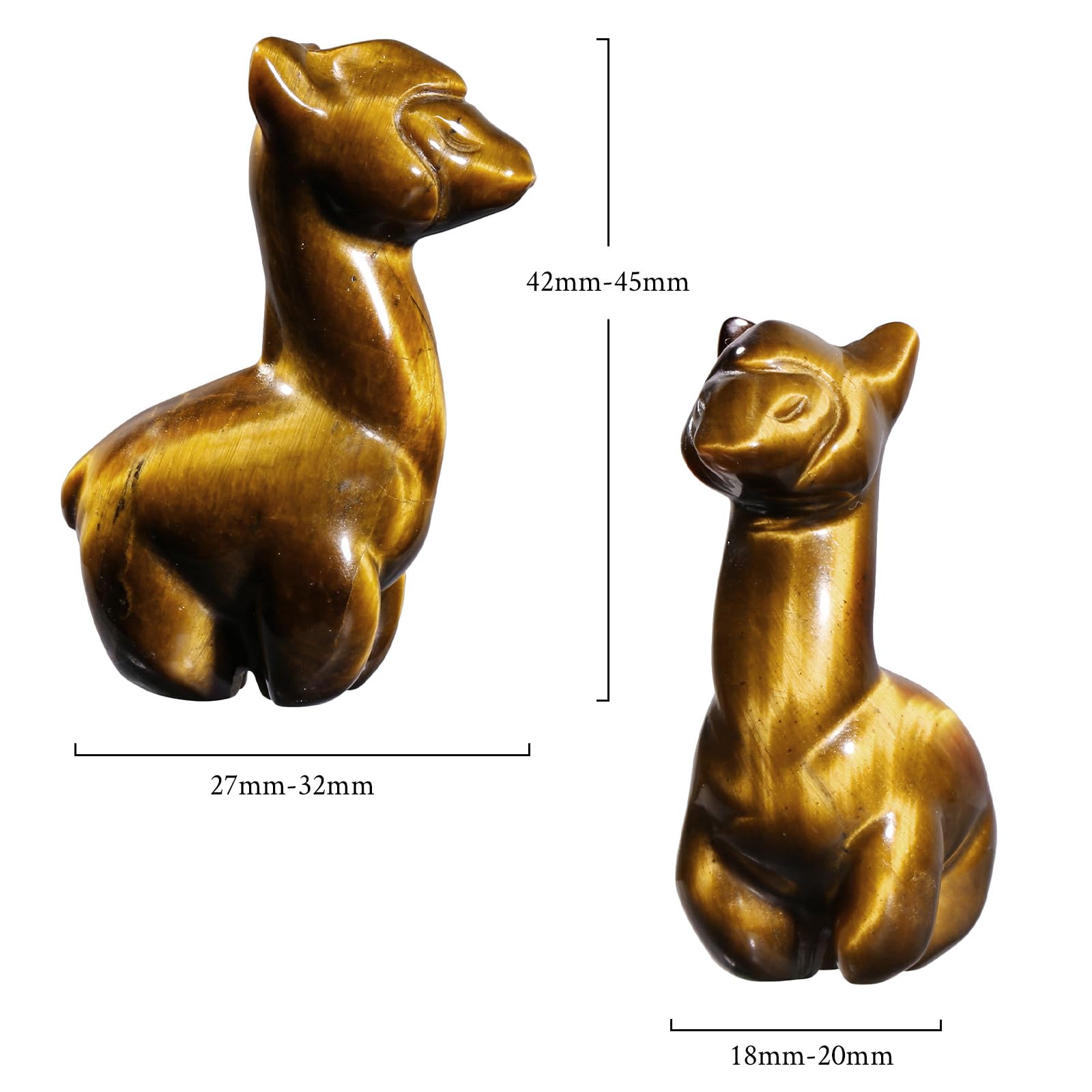 Nupuyai Tiger's Eye Crystal Stone Sheep Alpaca Statue, Carved Animal Figure Stones Pocket Figurine Ornament Good Luck Home Office Decor - Image 2