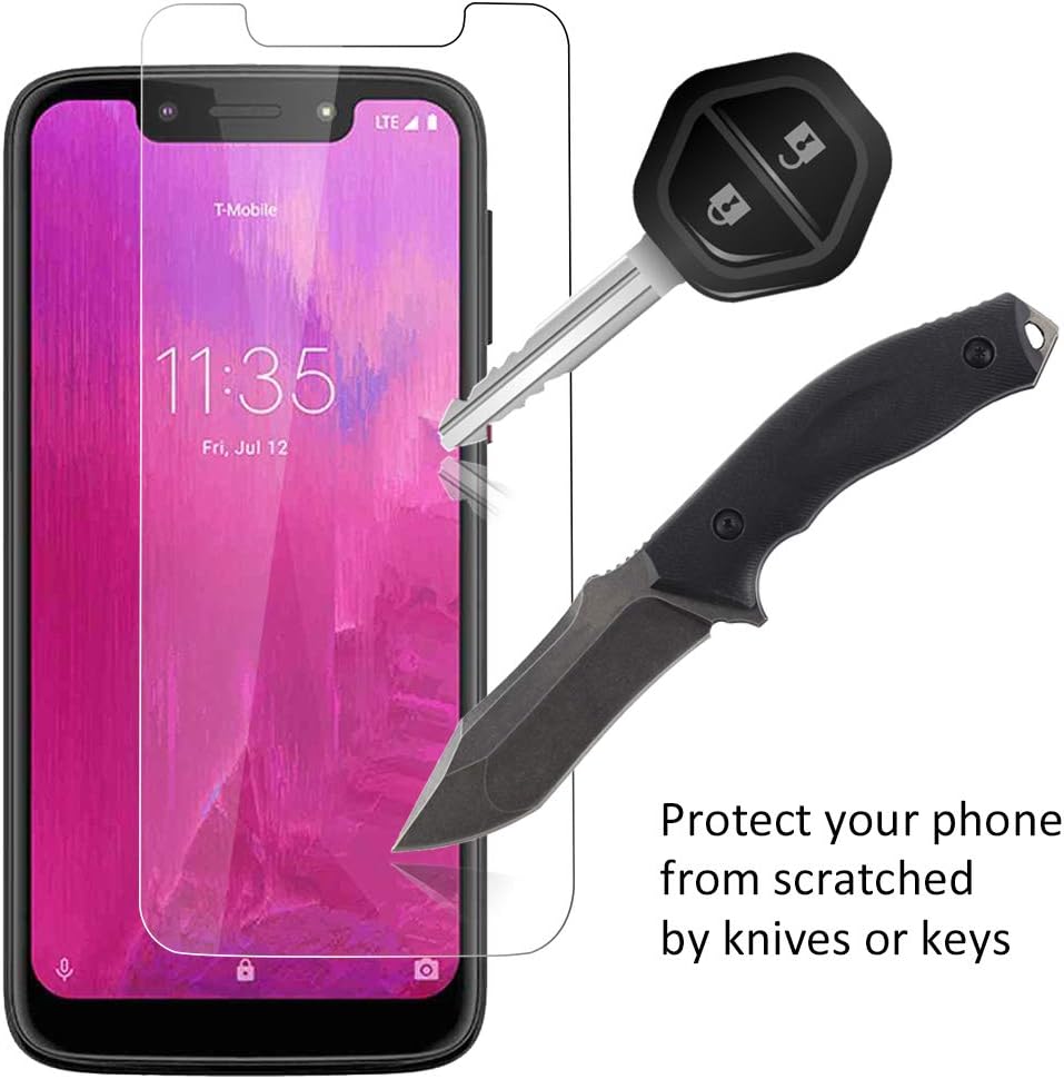 Orzero (3 Pack) Compatible For T-Mobile Revvlry Tempered Glass Screen Protector, 9 Hardness HD Anti-Scratch Full-Coverage (Lifetime Replacement)