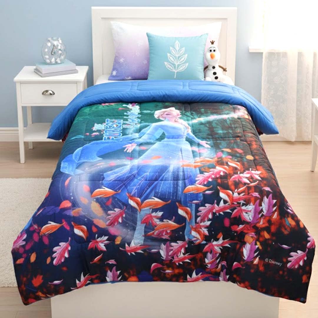 Athom Living Disney Frozen Elsa Theme Kids Comforter, Soft & Lightweight, Durable Bedding for Girls, Cozy & Vibrant Printed Bedspread, Machine Washable | 390 GSM, 135x220 cm 3