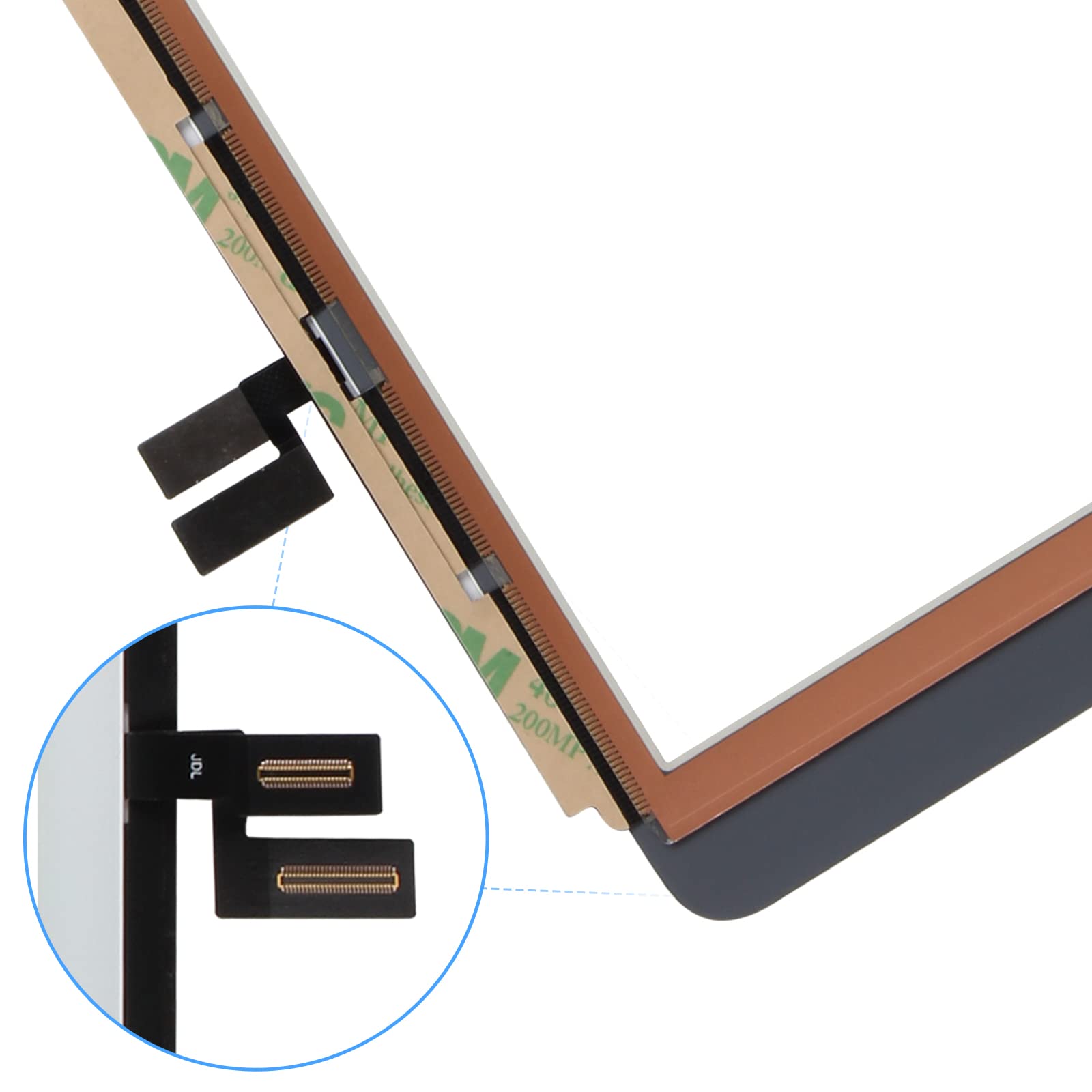 pour iPad 7ème 8ème Génération Écran Tactile de Rechange pour iPad 2019 2020 10.2" Digitizer Écran de Remplacement Compatible avec A2197 A2198 A2200 A2270 A2428 A2429 A2430(No Home Button, Non LCD)