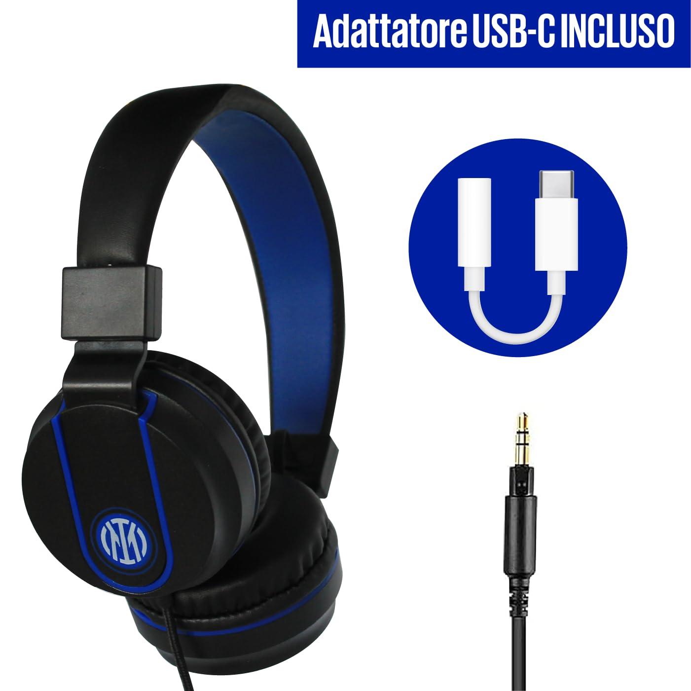 TECHMADE CUFFIE INTER CON MICROFONO INCORPORATO | COMPATIBILE CON PC, SMARTPHONE E CONSOLLE