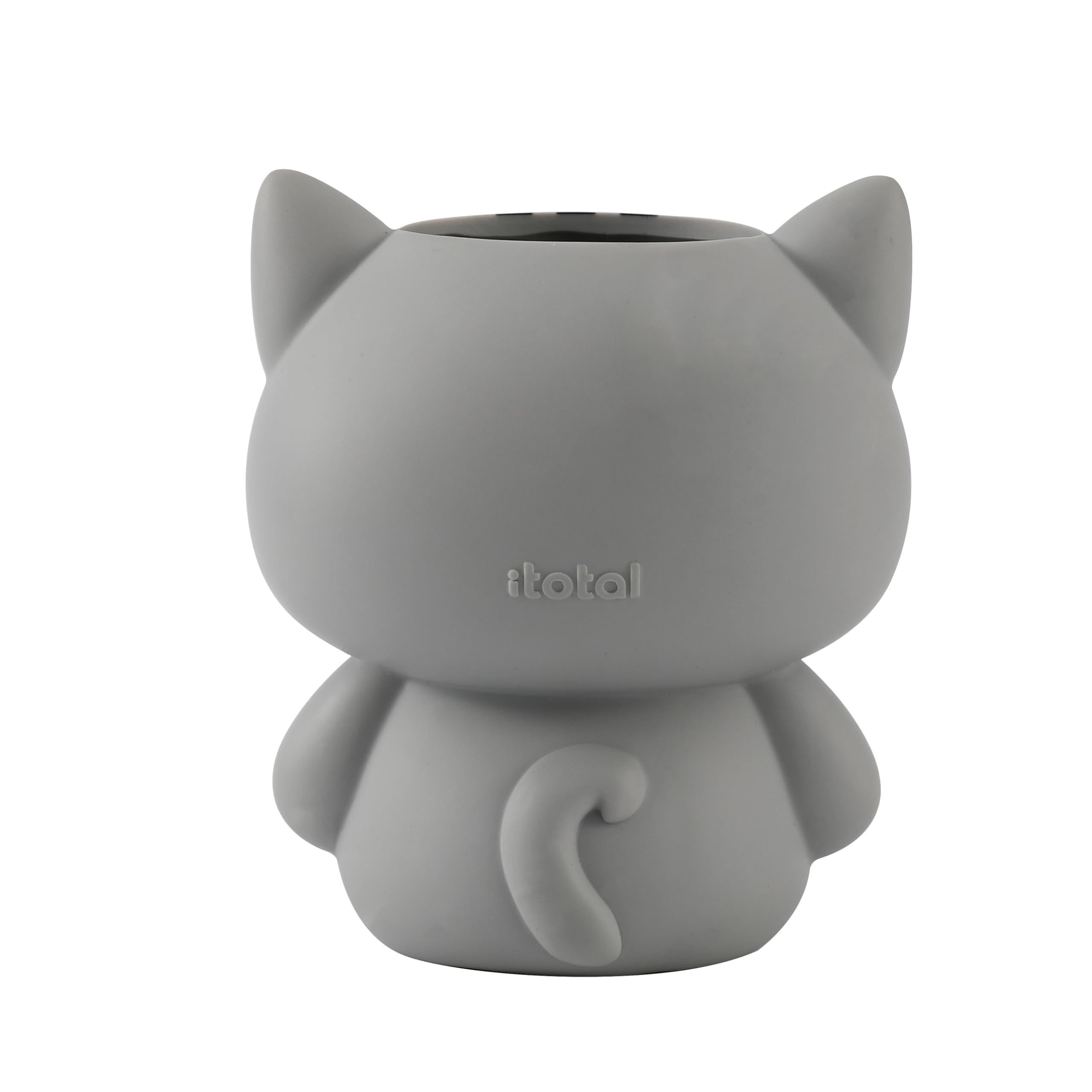 I-TOTAL - 3D Pen Holder - Kawaii Style Desk Organizer for Pens and Accessories, Gift Idea (GREY CAT) - Image 3