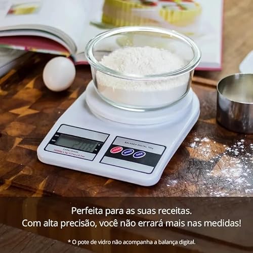 Balança Digital de Cozinha, Até 10 kg, Escala 1grama Balança de Precisão, Melhor controle da sua Die