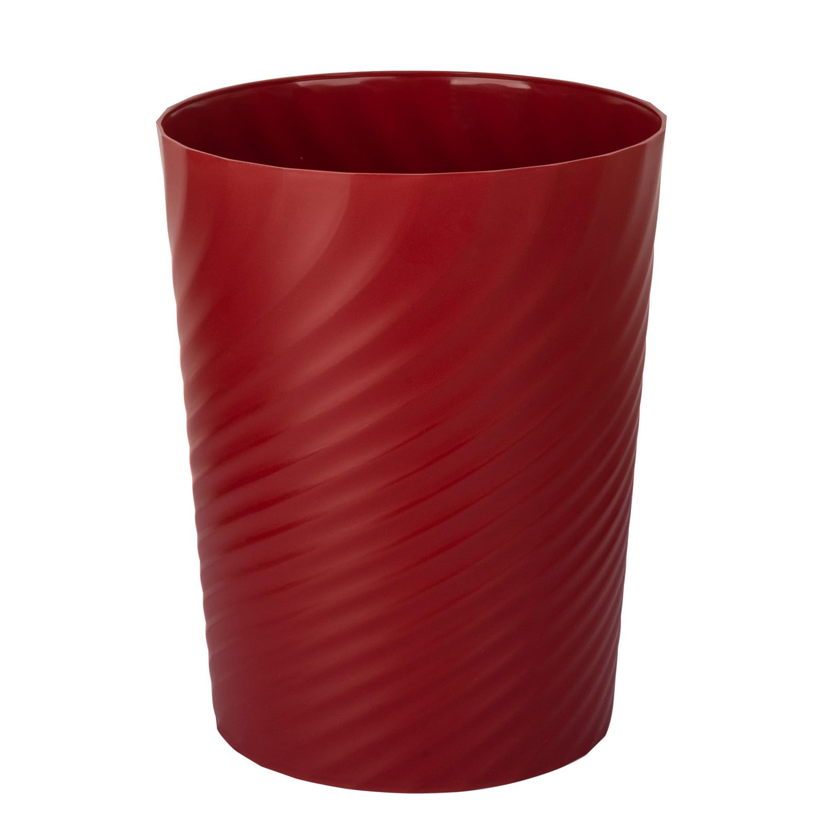 UUJOLY Plastic Small Trash Can Wastebasket, Garbage Container Basket for Bathrooms, Laundry Room, Kitchens, Offices, Kids Rooms, Dorms, (Red, 1.8