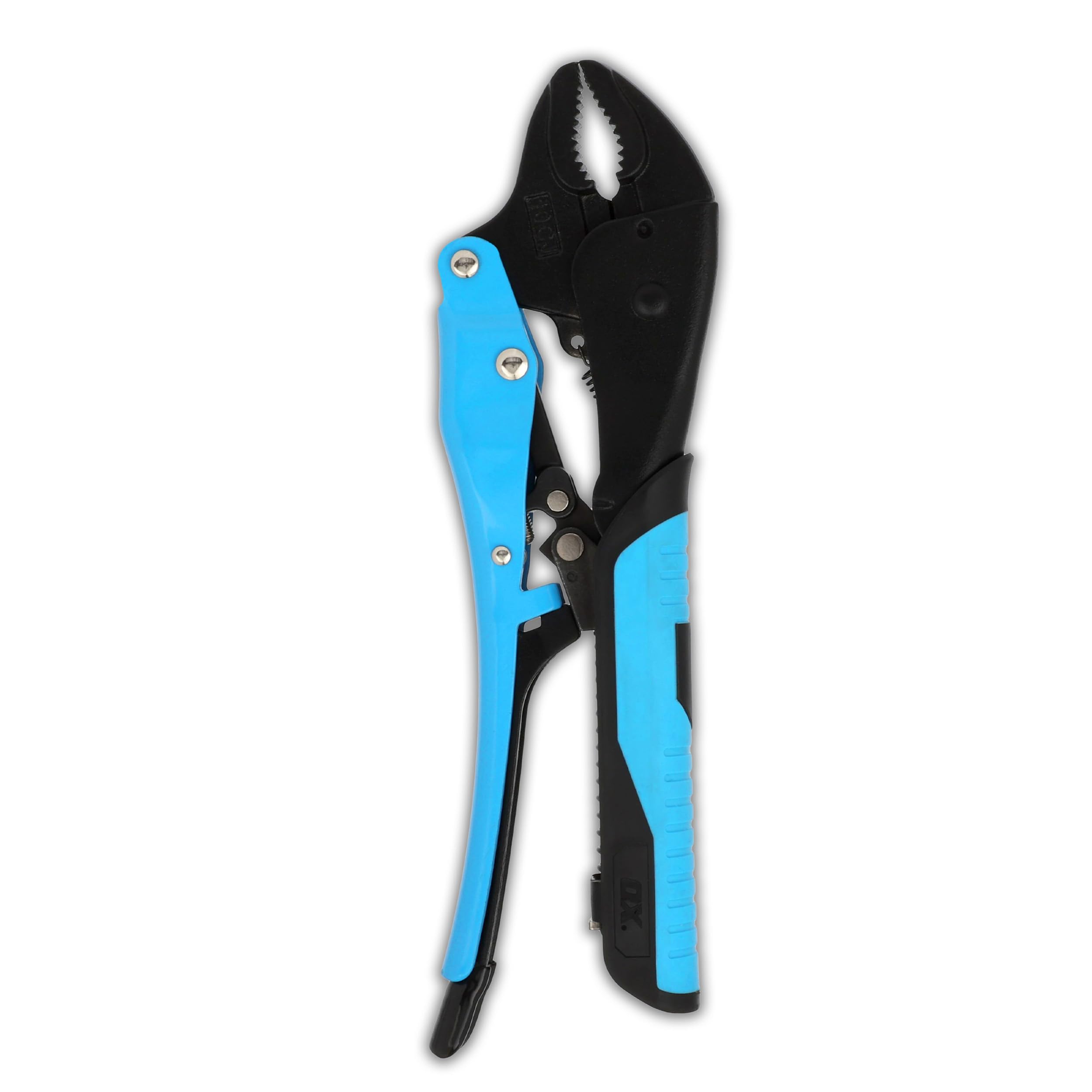 OX Tools Pince de verrouillage à réglage automatique de 25,4 cm – Mâchoire courbée, poignée souple, libération rapide, pince réglable robuste pour tuyaux et métal