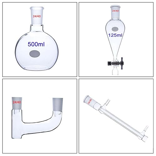 Miniatura 3 de 25pcs nueva aceite esencial de laboratorio destilación, cristalería de vapor Kits Destilador de agua purificador w/separadores embudo