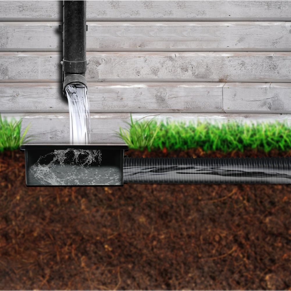 Loufy Catch Basin Downspout Flexible Extension Storm Drain Catch Basin de drenaje Adaptador de drenaje para patio