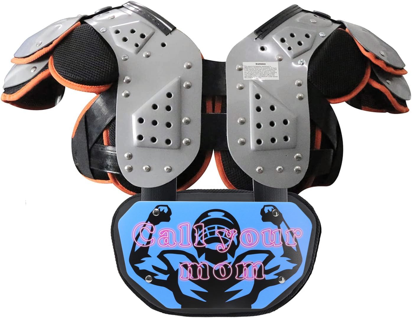 Runxrocy Back Plate Football Adult Rear Protective Pad Youth Protect Football Backplate for Players Call Your Mom Blue Color