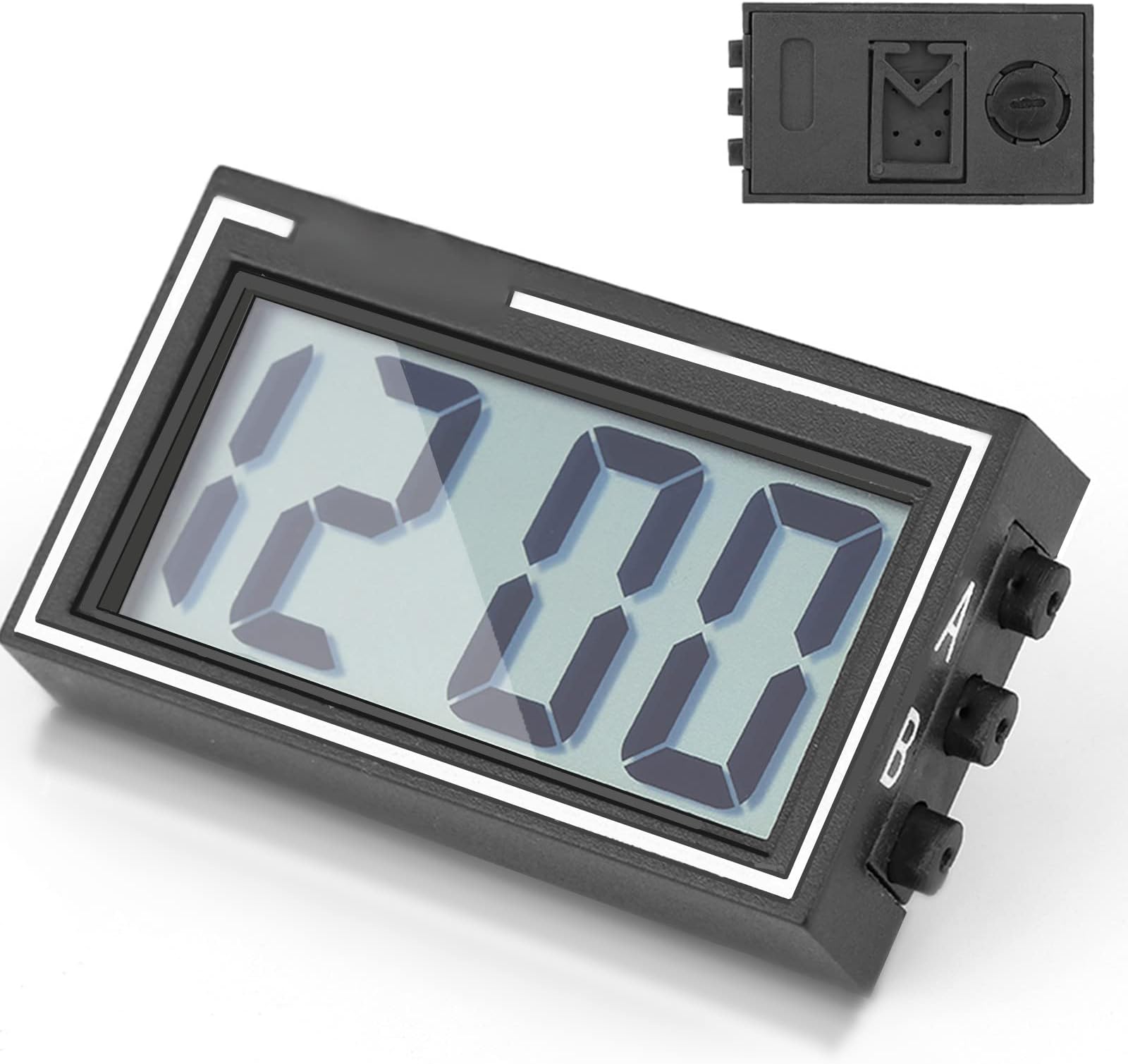 Zerone Small Digital Car Dashboard Clock for Cars, LCD Screen Time Date
