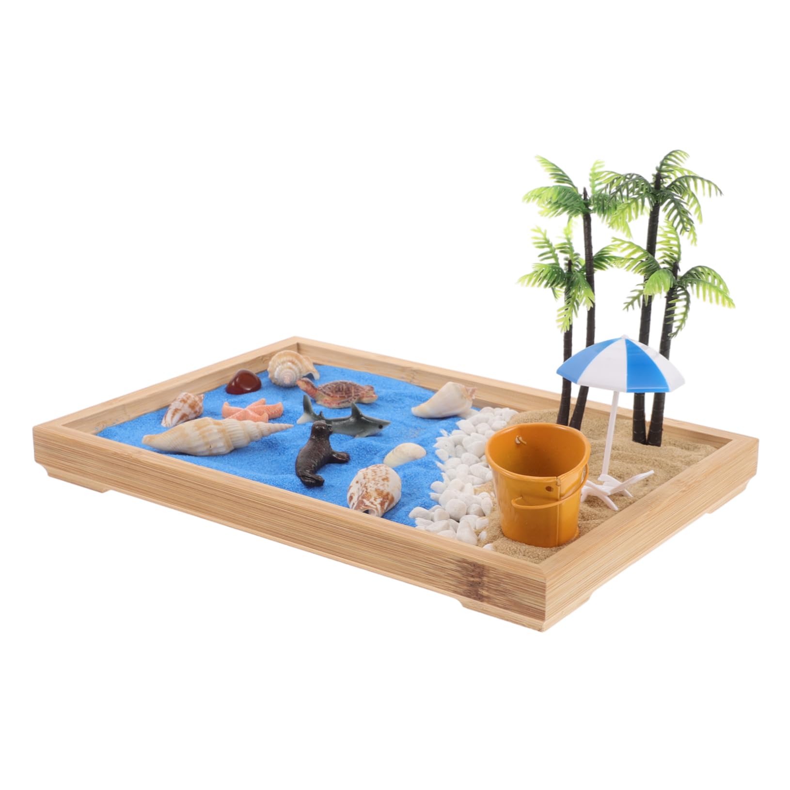 Alipis Micro Landscape Sandbox Decor Japanese Style Mini Beach Zen Garden for Desktop Sandbox Beach Zen Garden Adornment for Home