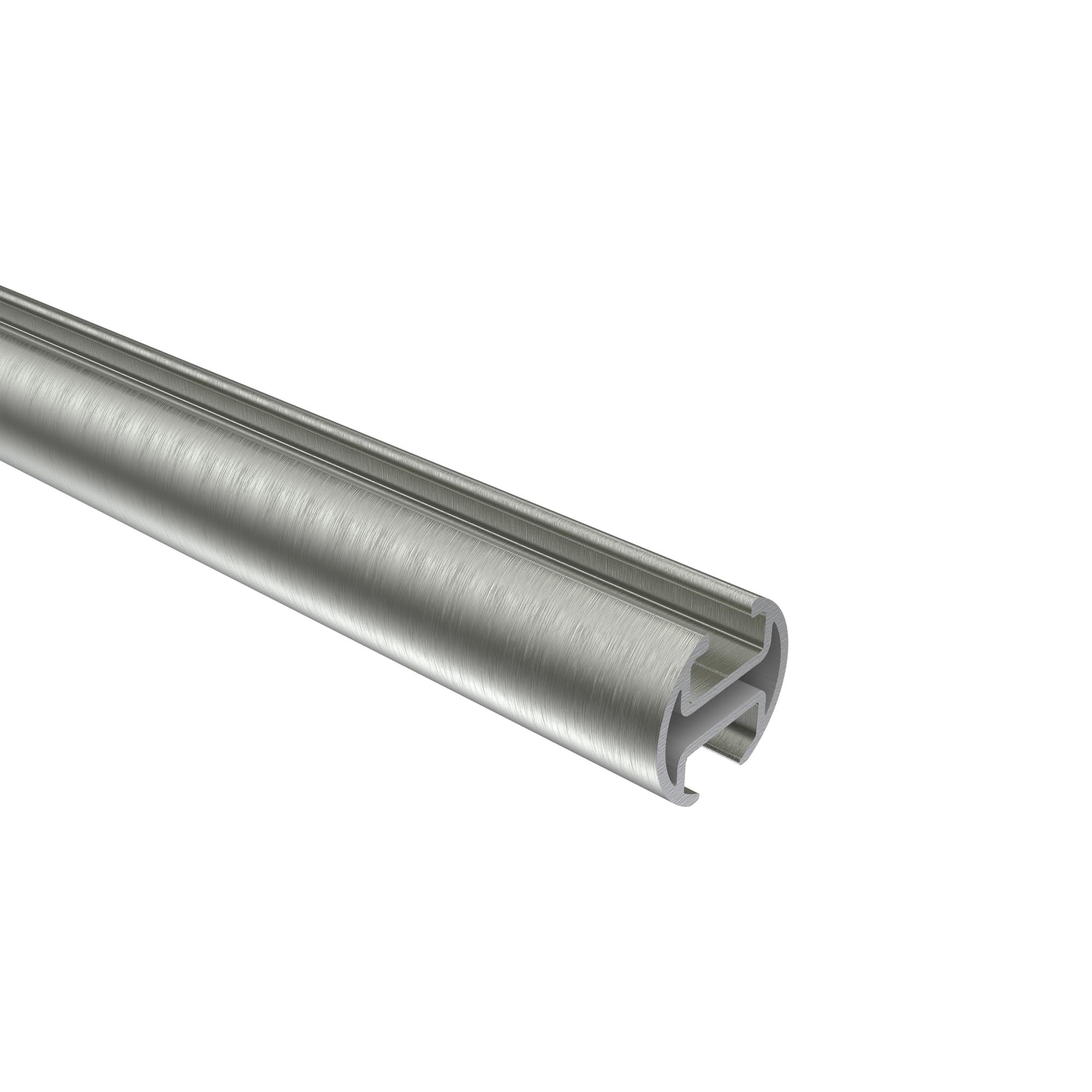 INTERDECO Innenlauf-Gardinenstange 20 mm, moderne Innenlaufstange aus Metall, Edelstahl-Optik, zur Wandmontage, Typ 10213111, 160 cm
