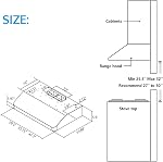 IKTCH 30 Inch Under Cabinet Range Hood with 900-CFM, 4 Speed Gesture Sensing&Touch Control Panel, Stainless Steel Kitchen Vent with 2 Pcs Baffle Filters(IKC01-30)