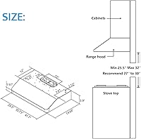 Vista 6 de IKTCH Campana extractora para debajo del gabinete de 30 pulgadas con 900 CFM, panel de control táctil y detección de gestos de 4 velocidades