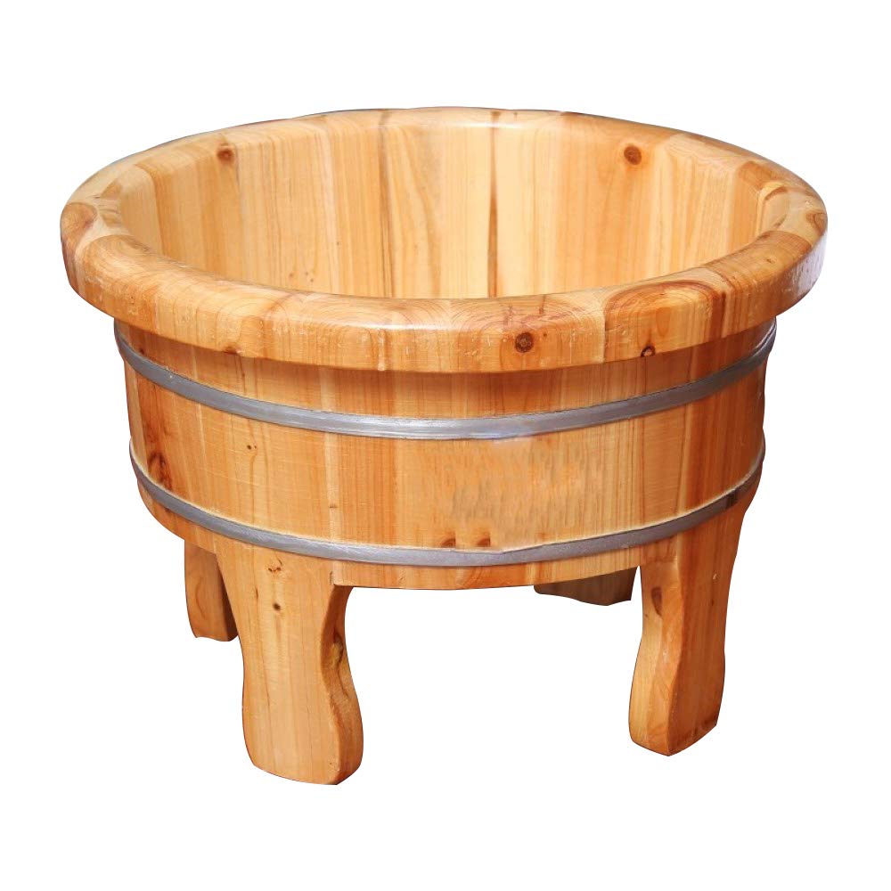 Drewniane wiadro do namaczania stóp do spa i pedicure, beczki jodłowe dla osób w średnim wieku i starszych, prezent dla opieki zdrowotnej, wysokość 38 cm
