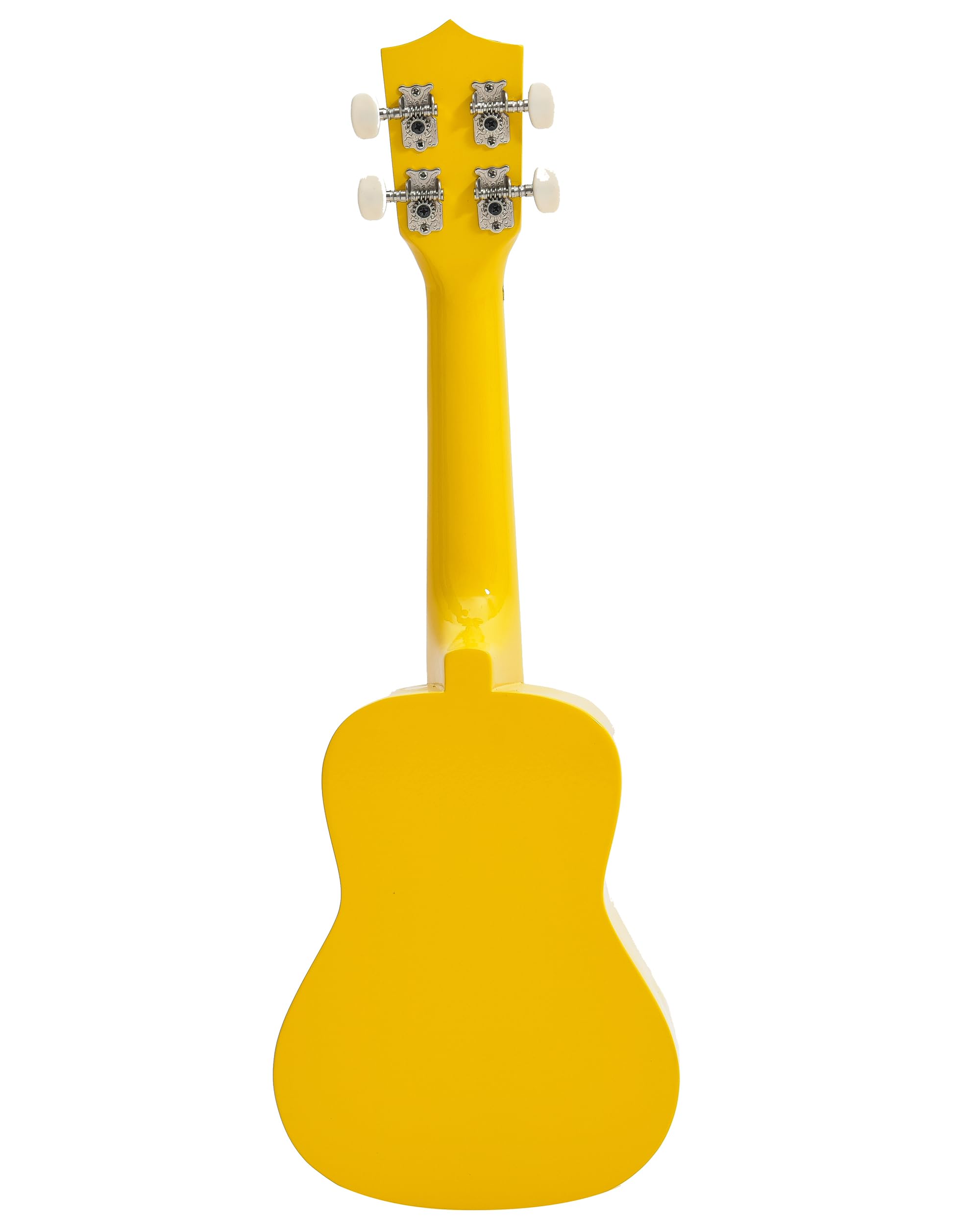 BLUEBERRY UK-42 Gajraj Soprano Ukulele Aquila String Body Sapele and Mahogany, Gloss Finish with 2 Picks - 21 Inch (Bright Yellow) 3