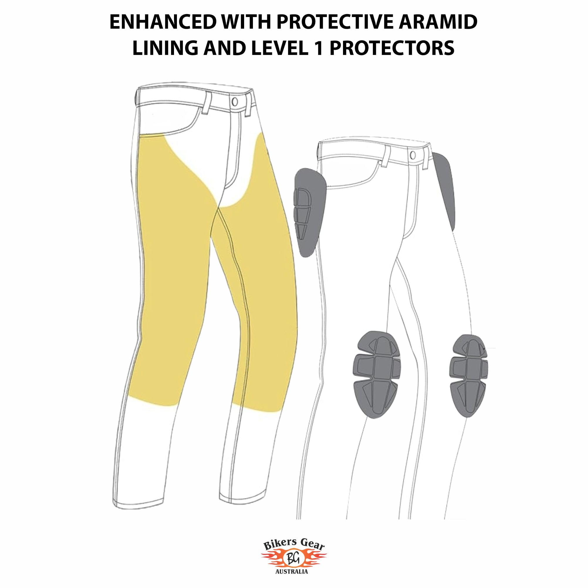 BGA Pantalon de moto de protection pour femme – Bikers Gear Australia Bootcut Pantalon de moto pour femme Kevlar Jeans Renforcé Sécurité au niveau des hanches et des genoux