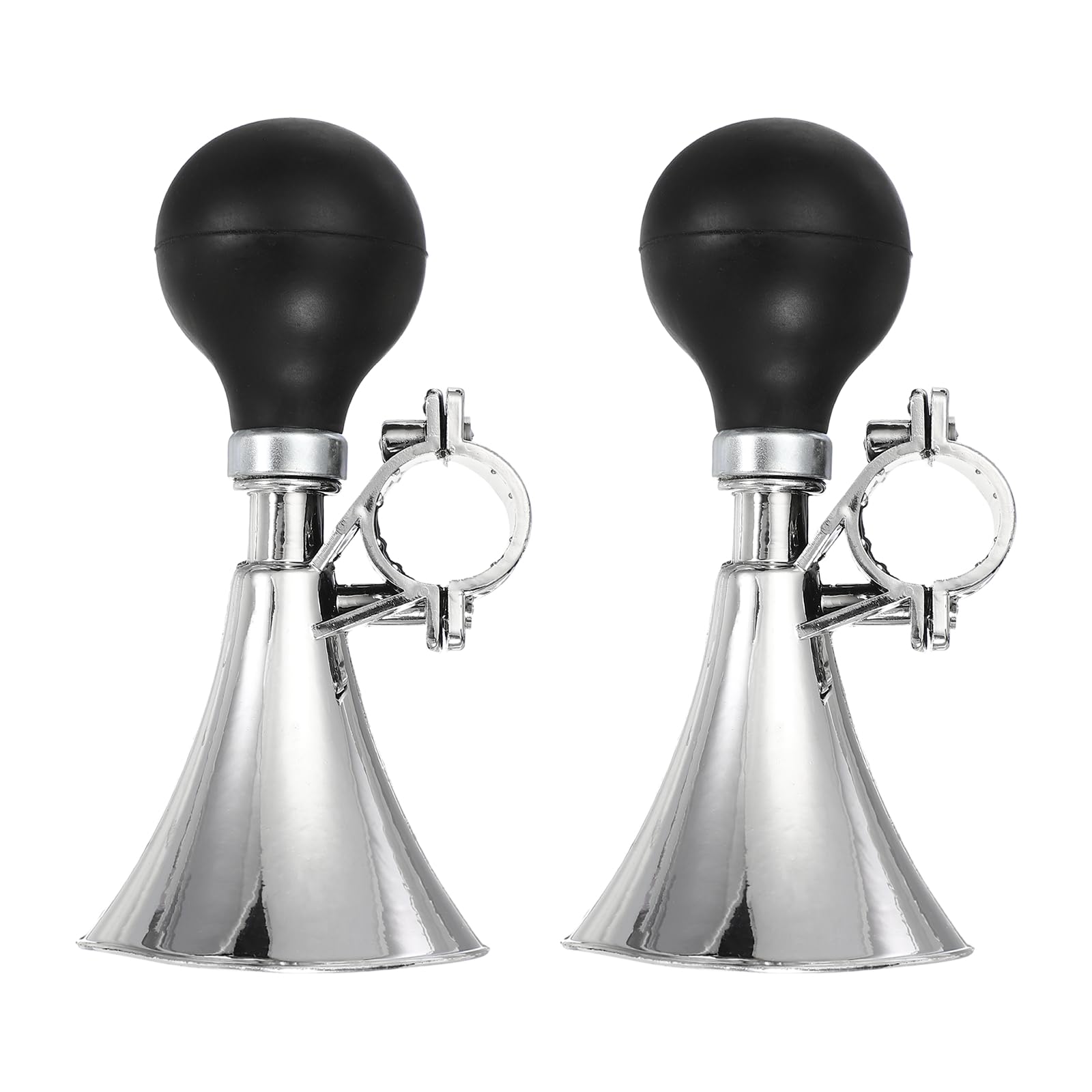 YELARXI Bike Horn, Air Horns for Safety with Air Squeeze Plastic Handlebar Bugle Bicycle Loud Bell 2Pcs & Silver- Fit for (Road/Mountain/Bikes/Scooters)