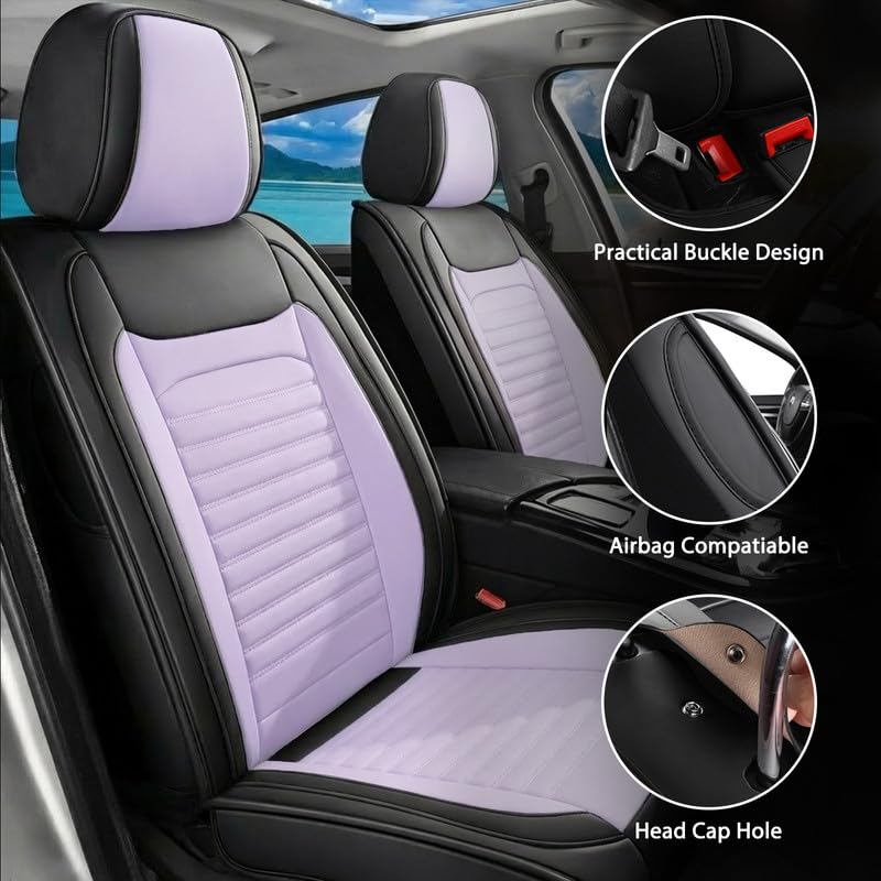 Image of Front Seat Covers Fit for Saturn ION 2003-2010,BlackPurple