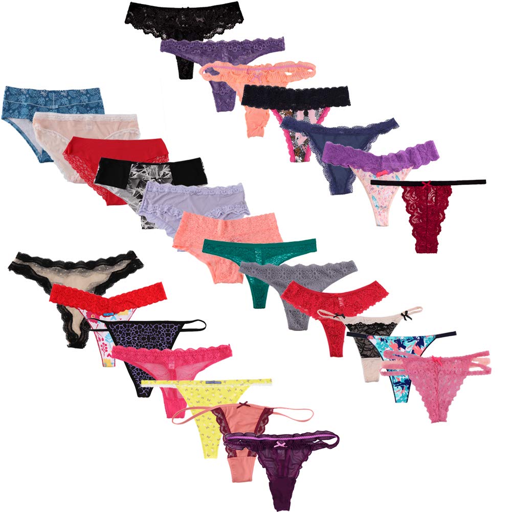 Buy WDX Thong 20 Pack Underwear Women G String Thongs for Women Sexy