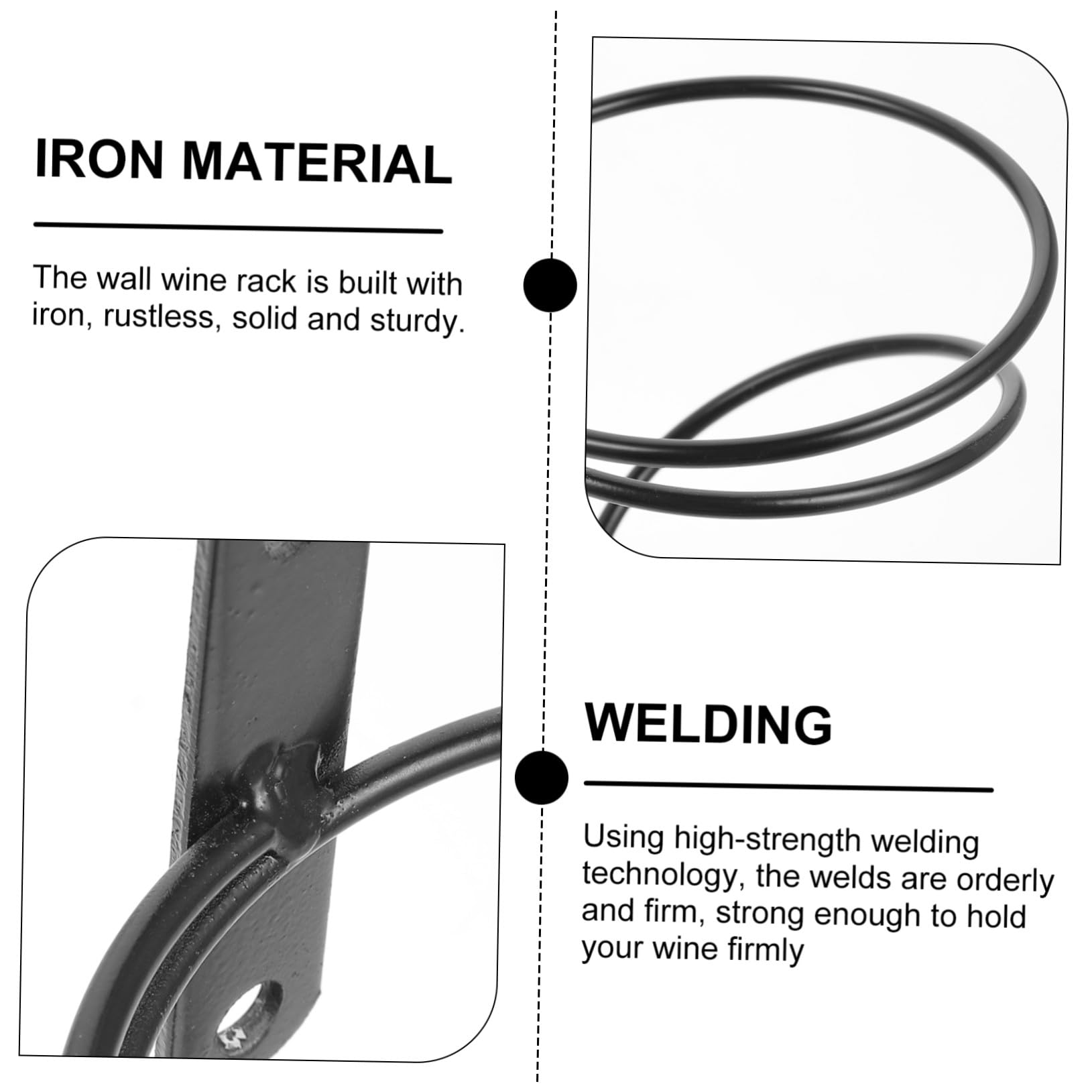 6 soportes de metal para botellas de vino, estante de hierro resistente para exhibición de vino tinto, elegante almacenamiento de cocina y bar, decoración perfecta para el hogar y nizer