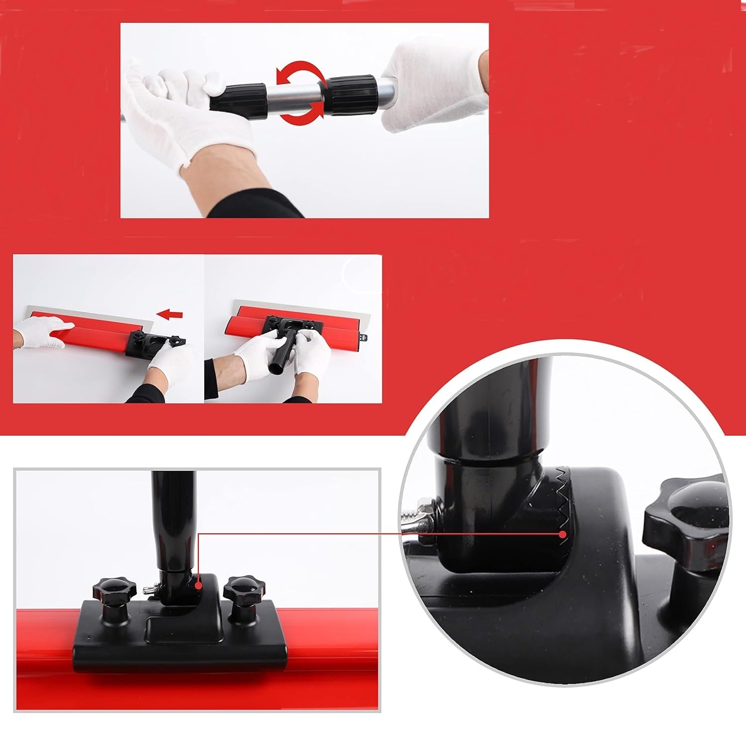 Lame d'écrémage Lame de Spatule de Lissage Lame à Lisser en Acier Inoxydable avec Poignée d'extension pour Enduire les Murs et les Plafonds (25cm + 40cm + 60cm + 80cm), avec Lames Remplaçables